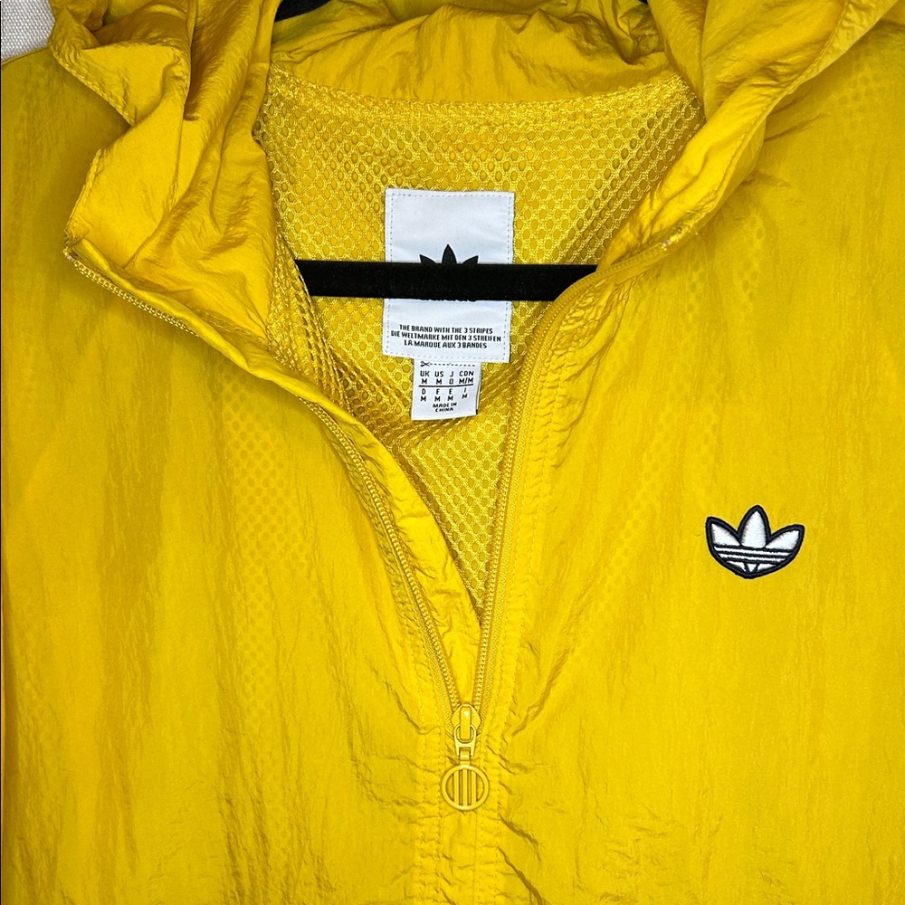 ADIDAS Hooded Windbreaker Jacket (Yellow) - Picture 2 of 4